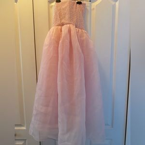 Oh Polly Blush Pink Embellished Corset Midi Dress